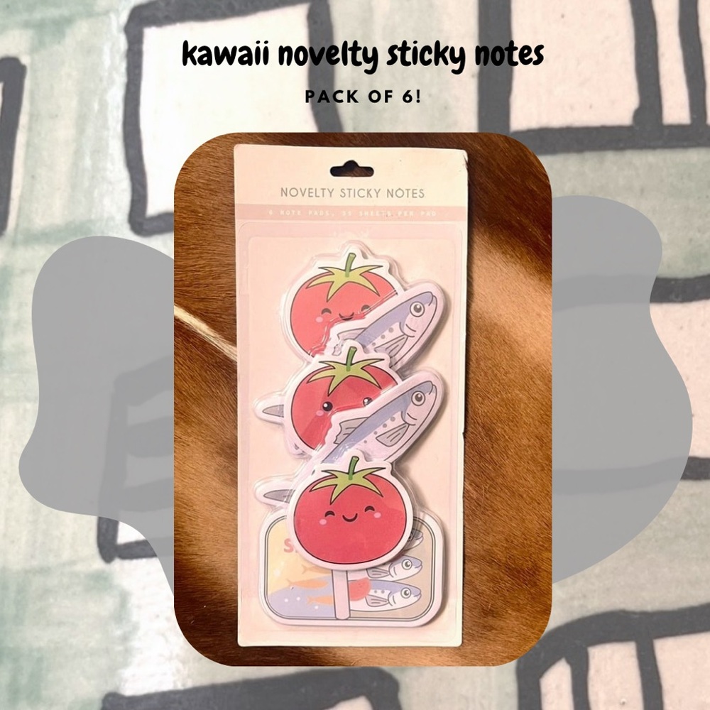 🏷️🆕🎉 kawaii food novelty sticky notes set of 6